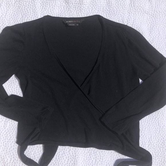 BCBGMaxAzria Tops - BCBG MaxAzria Silk/Cotton Blend Black Shrug
